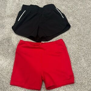 Girls size medium athletic shorts and biker shorts